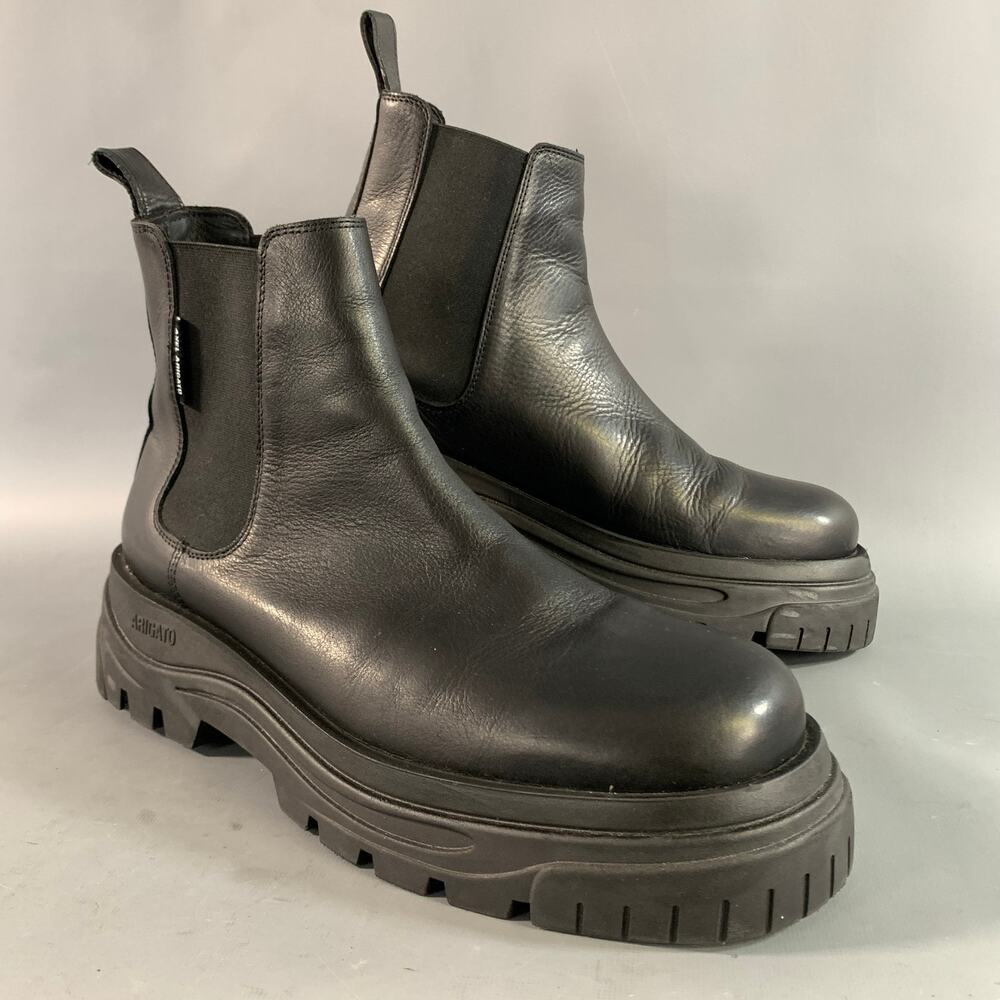 AXEL ARIGATO Size 11 Black Leather Pull On Boots